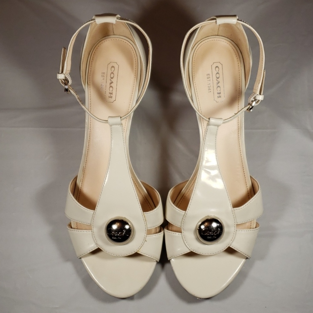 Coach Hellena Cream Open Toe Heel Sandal